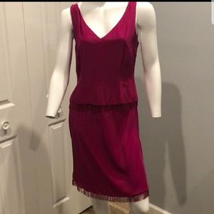 Vintage NWT cache 100% silk tank and skirt